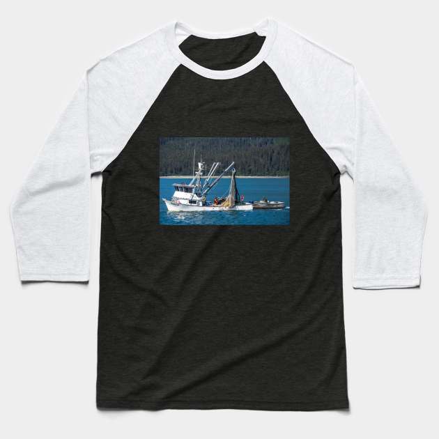 USA. Alaska. Catching Fish is a Hard Labor. Baseball T-Shirt by vadim19